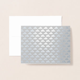 Premium Grey + Silver Foil Cloud Pattern Card