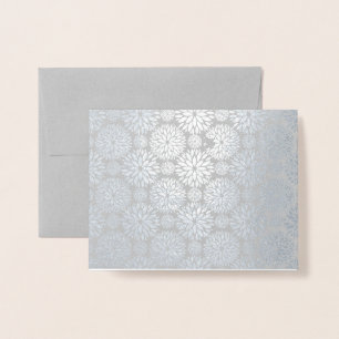 Premium Grey + Silver Foil Flower Pattern Card