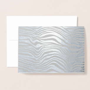 Premium Grey + Silver Zebra Animal Print Foil Card