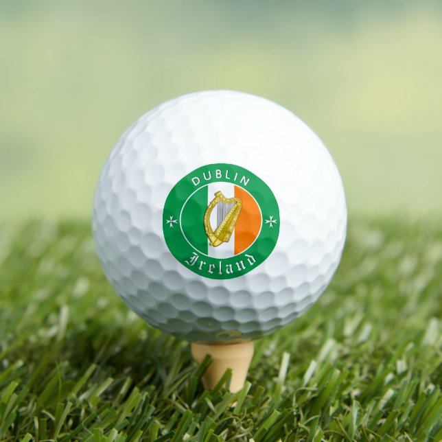 Premium Ireland Golf Ball, Dublin, Irish Flag Balls (Insitu Tee)