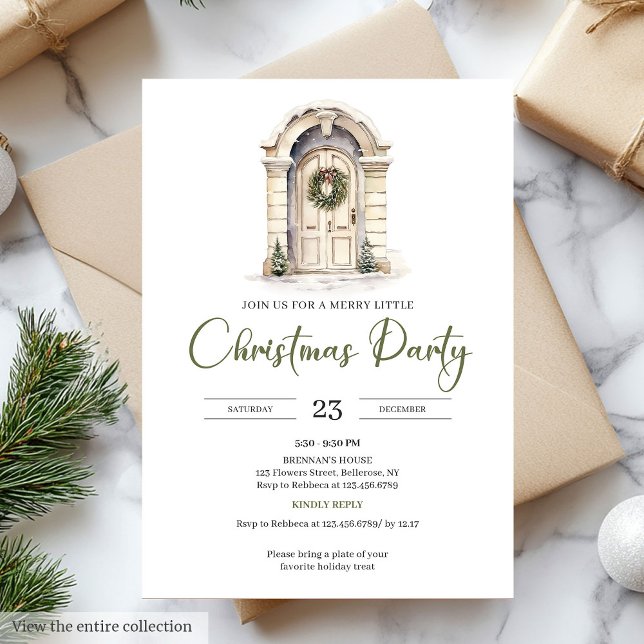 Premium Ivory Scandinavian Earthy Christmas Party Invitation (Premium Ivory Scandinavian Earthy Christmas Party)