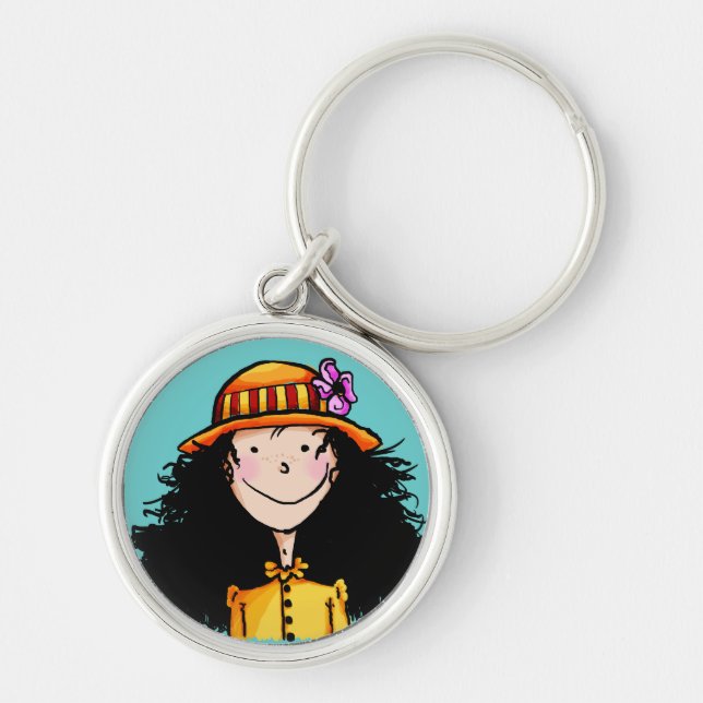 Premium Keychain, Summer Girl Key Ring (Front)