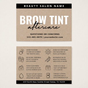 Premium Kraft Eco Eyebrow Tint Aftercare Card