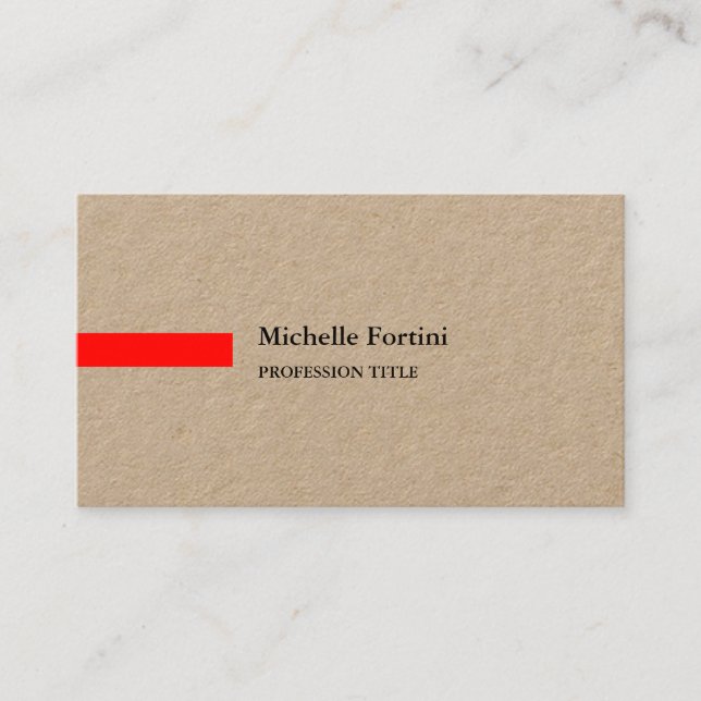 Premium Kraft Elegant Plain Minimalist Business Card (Front)
