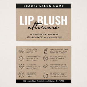 Premium Kraft Lip Blush AfterCare Instruction Card
