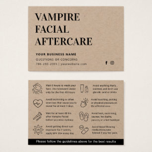 Premium Kraft  Microneedling Aftercare Advice Card