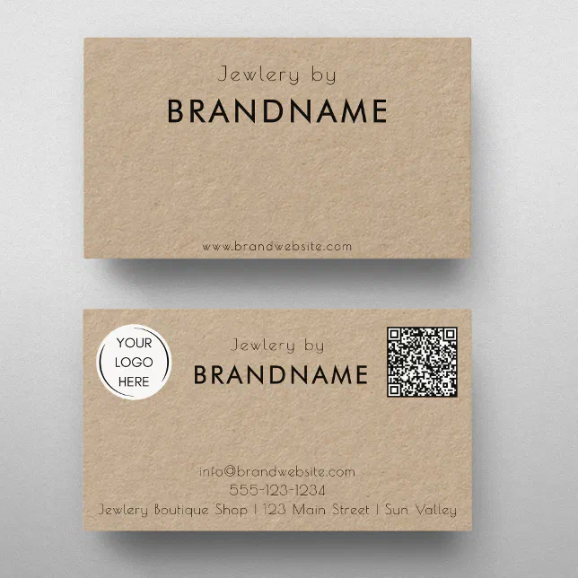 Qr Code Paper Card Premium Kraft natural paper, QR-code Business Card | Zazzle