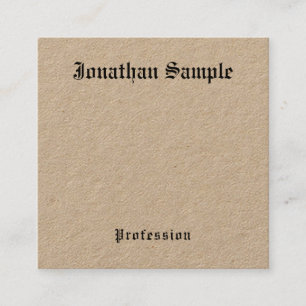 Premium Kraft Nostalgic Classic Look Old Style Square Business Card