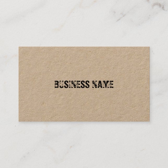 Premium Kraft Paper Template Distressed Text Business Card (Front)
