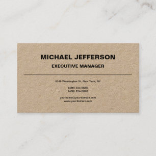 Premium Kraft Trendy Modern Elegant Simple Business Card