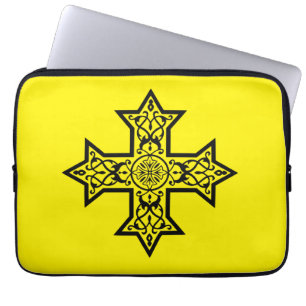 Premium Lapis Blue Coptic Cross Art Laptop Sleeve