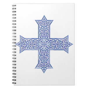 Premium Lapis Blue Coptic Cross Art Notebook