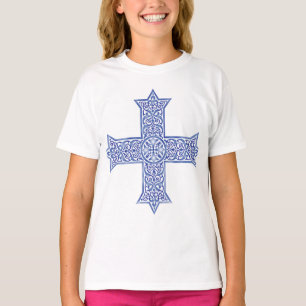 Premium Lapis Blue Coptic Cross Art T-Shirt