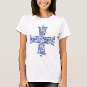 Premium Lapis Blue Coptic Cross Art T-Shirt