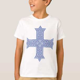 Premium Lapis Blue Coptic Cross Art T-Shirt
