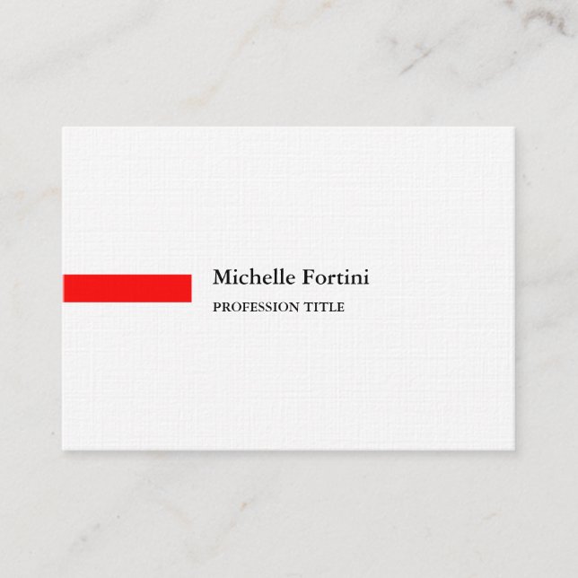 Premium Linen Elegant Plain Minimalist Business Card (Front)