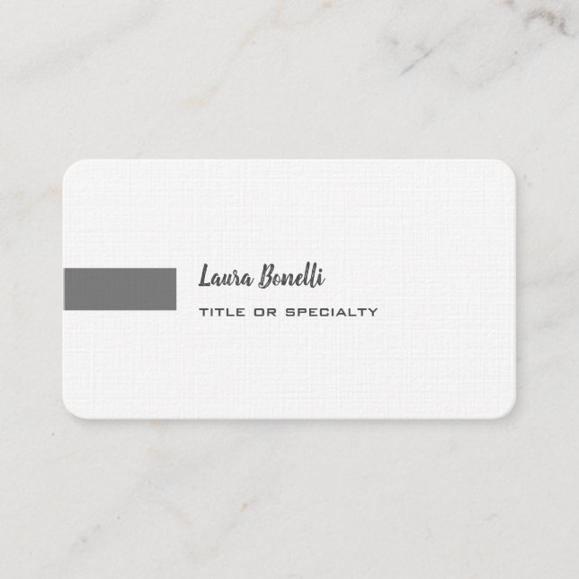 Premium Linen Grey White Professional Modern Business Card (Front)