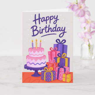 Premium Linen Happy Birthday Card
