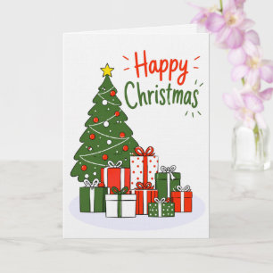 Premium Linen Happy Christmas Card