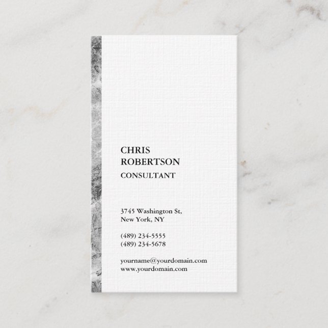 Premium Linen Minimalist Modern Business Card (Front)