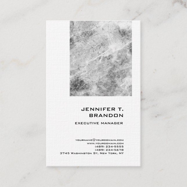 Premium Linen Minimalist Plain Modern Professional Business Card (Front)