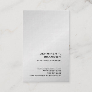 Premium Linen Minimalist Plain Modern Silver Grey Business Card