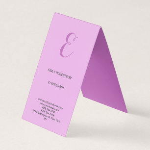 Premium Linen Monogram Initial Orchid & Lilac Business Card