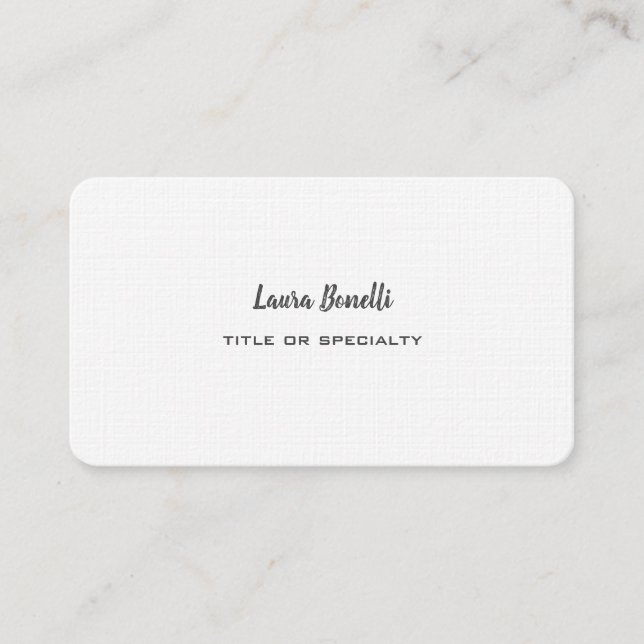 Premium Linen Professional Modern Business Card (Front)