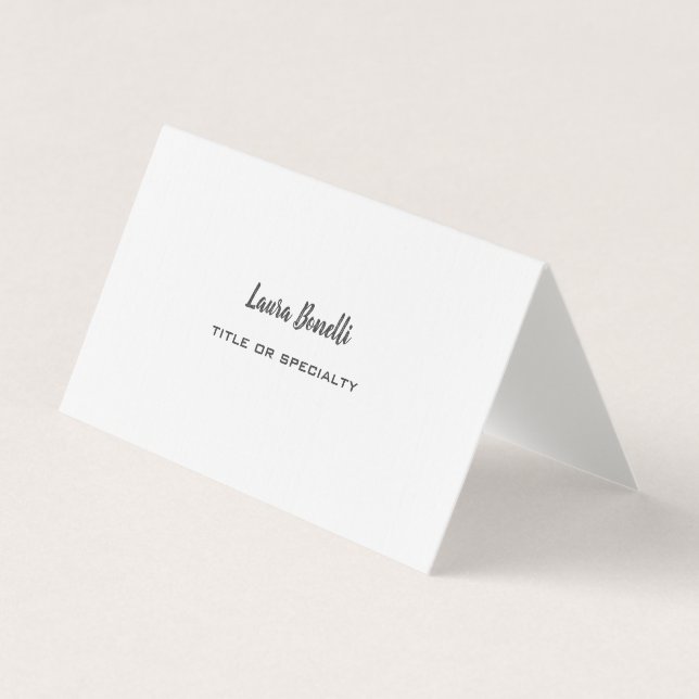 Premium Linen Professional Modern Minimalist Plain Business Card (Front)