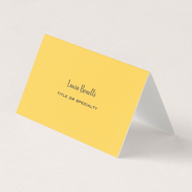 Premium Linen Professional Modern Yellow Business Card (Front)