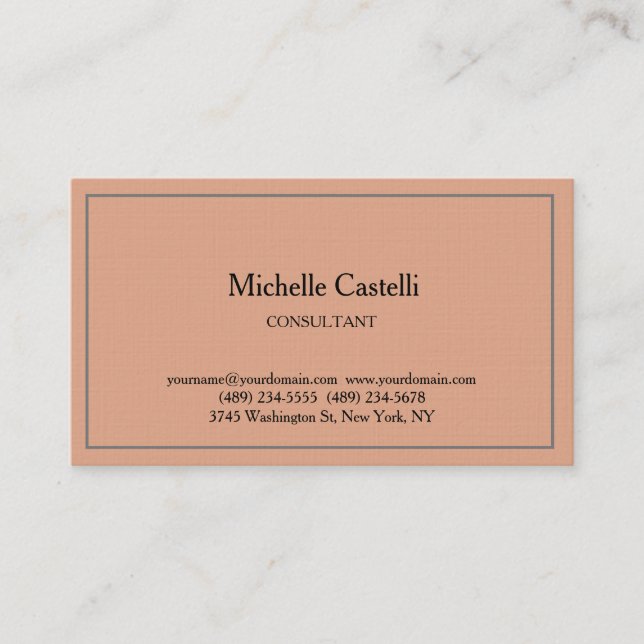 Premium Linen Professional Unique Classical Simple Business Card (Front)