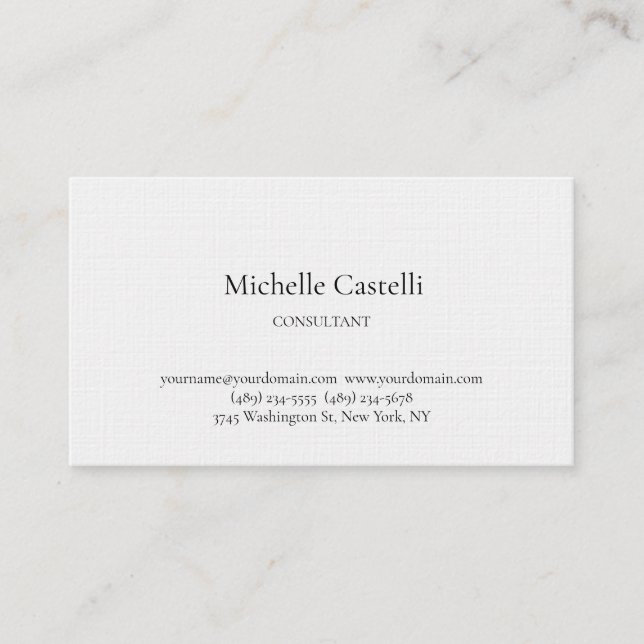 Premium Linen Professional Unique Classical Simple Business Card (Front)