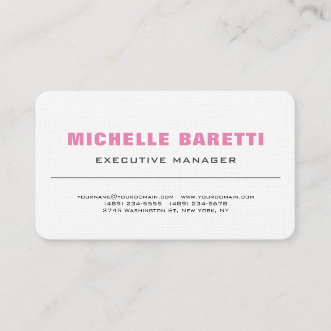 Premium Linen Stylish Modern Professional Business Card (Front)