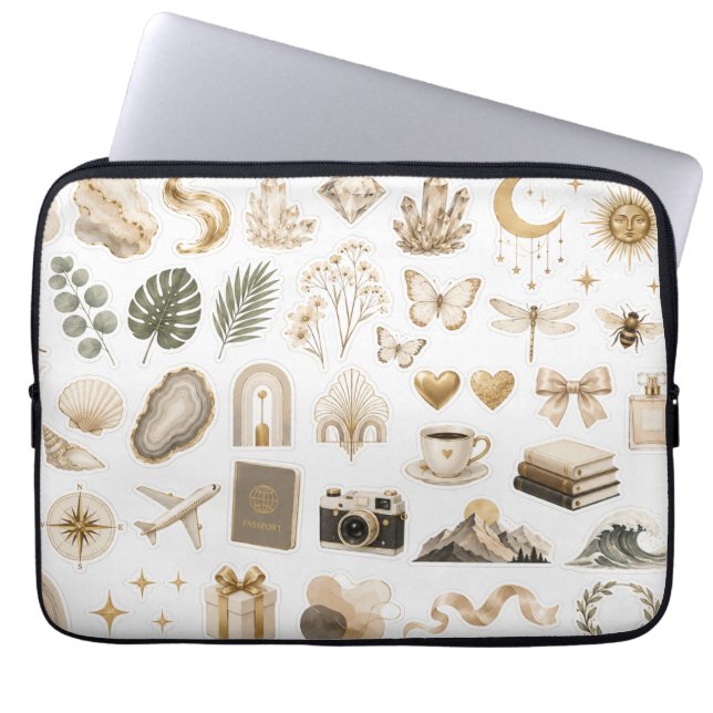 Premium Luxury Sticker Collection Laptop Sleeve (Front)
