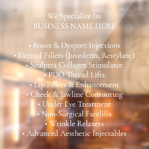 Premium Medical Aesthetics Services Window Cling
