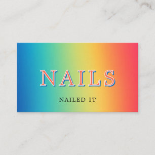 Premium Modern Gradient Nail Salon Business Card