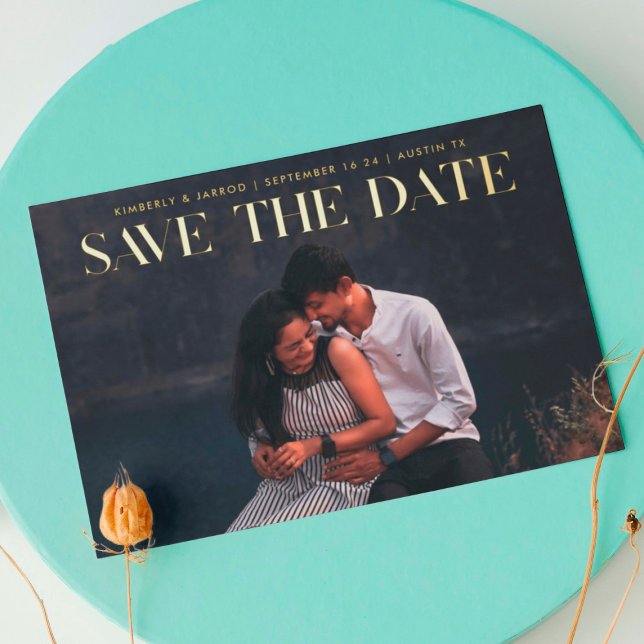 Premium Modern Text Photo DESIGNER Save The Date (Creator Uploaded)