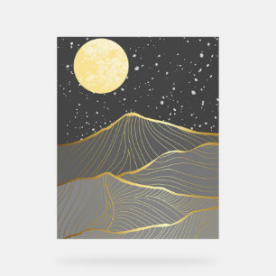 Premium mountain painting acrylic sign