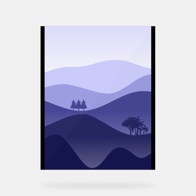 Premium mountain painting acrylic sign (Front)