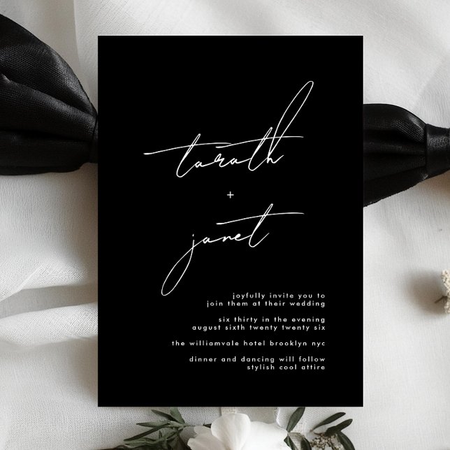 Premium NAMES | Stylish Black & White Wedding Invitation (Creator Uploaded)