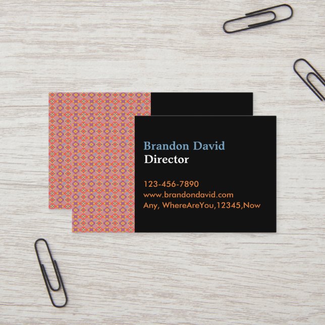 Premium Native American Geometric Floral Pattern Business Card (Front/Back In Situ)