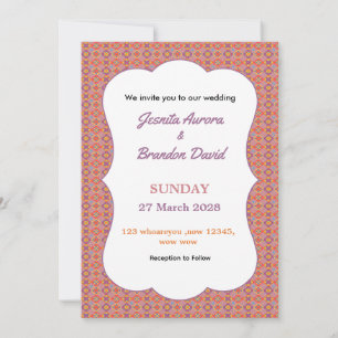 Premium Native American Geometric Floral Pattern Invitation