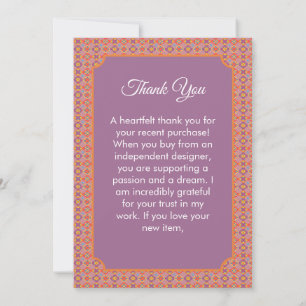 Premium Native American Geometric Floral Pattern Thank You Card