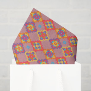 Premium Native American Geometric Floral Pattern Tissue Paper