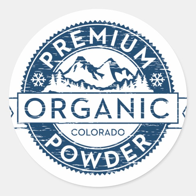 Premium Organic Colorado Powder Sticker (Front)