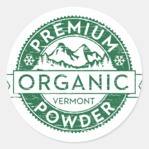 Premium Organic Vermont Powder Sticker
