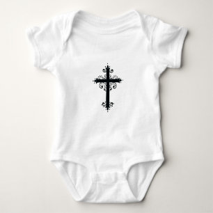 Premium Ornamental Carved Cross Art Baby Bodysuit