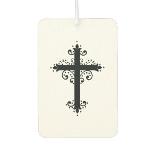 Premium Ornamental Carved Cross Art Car Air Freshener