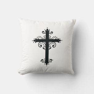 Premium Ornamental Carved Cross Art Cushion