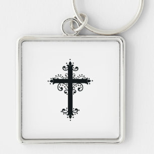 Premium Ornamental Carved Cross Art Key Ring